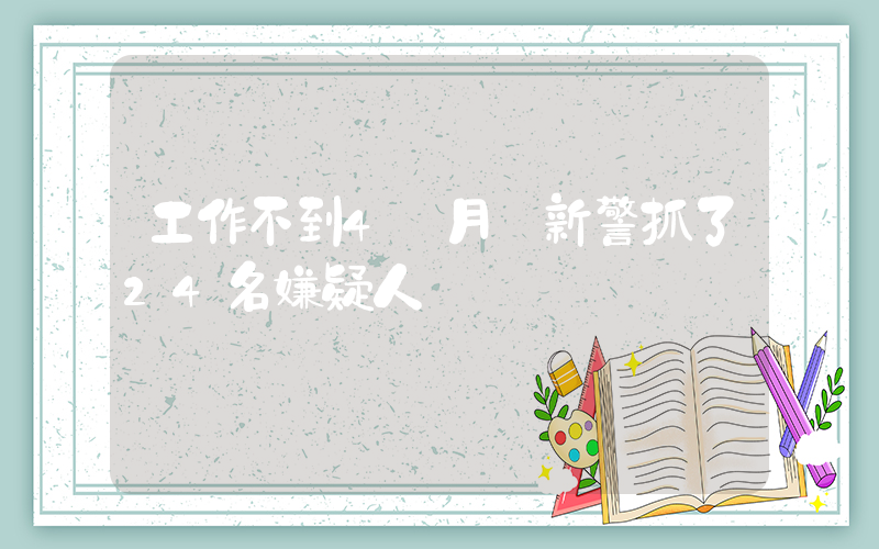工作不到4個月 新警抓了24名嫌疑人插圖